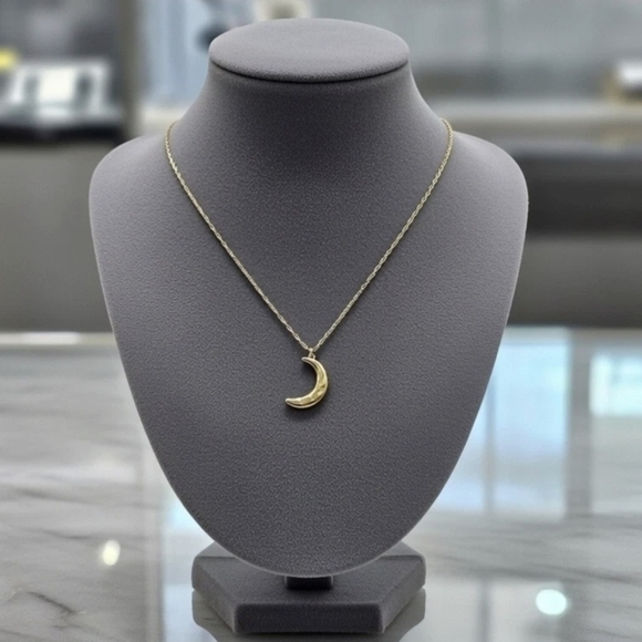 Jewelry - Elegant Gold Crescent Moon Necklace